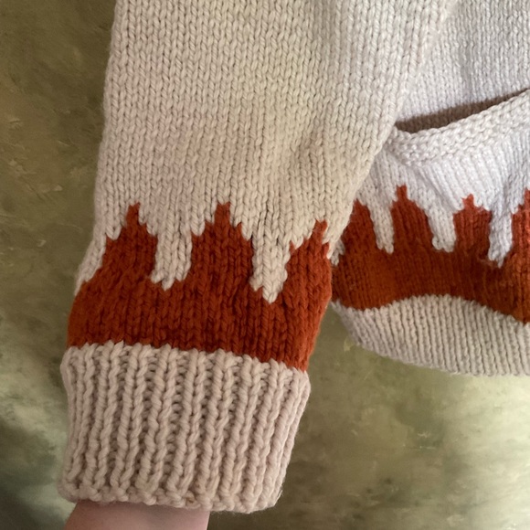 Vintage Oversized Hand Knit Full Zip Sweater Coat - Picture 4 of 6